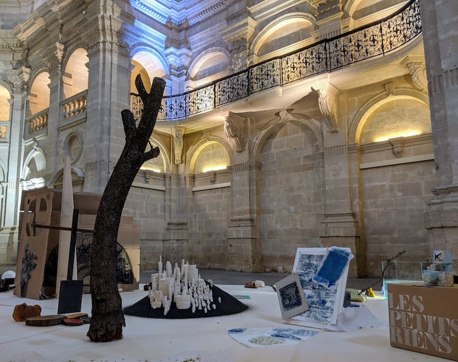 Art Exhibit In A Cathedral In Nimes France